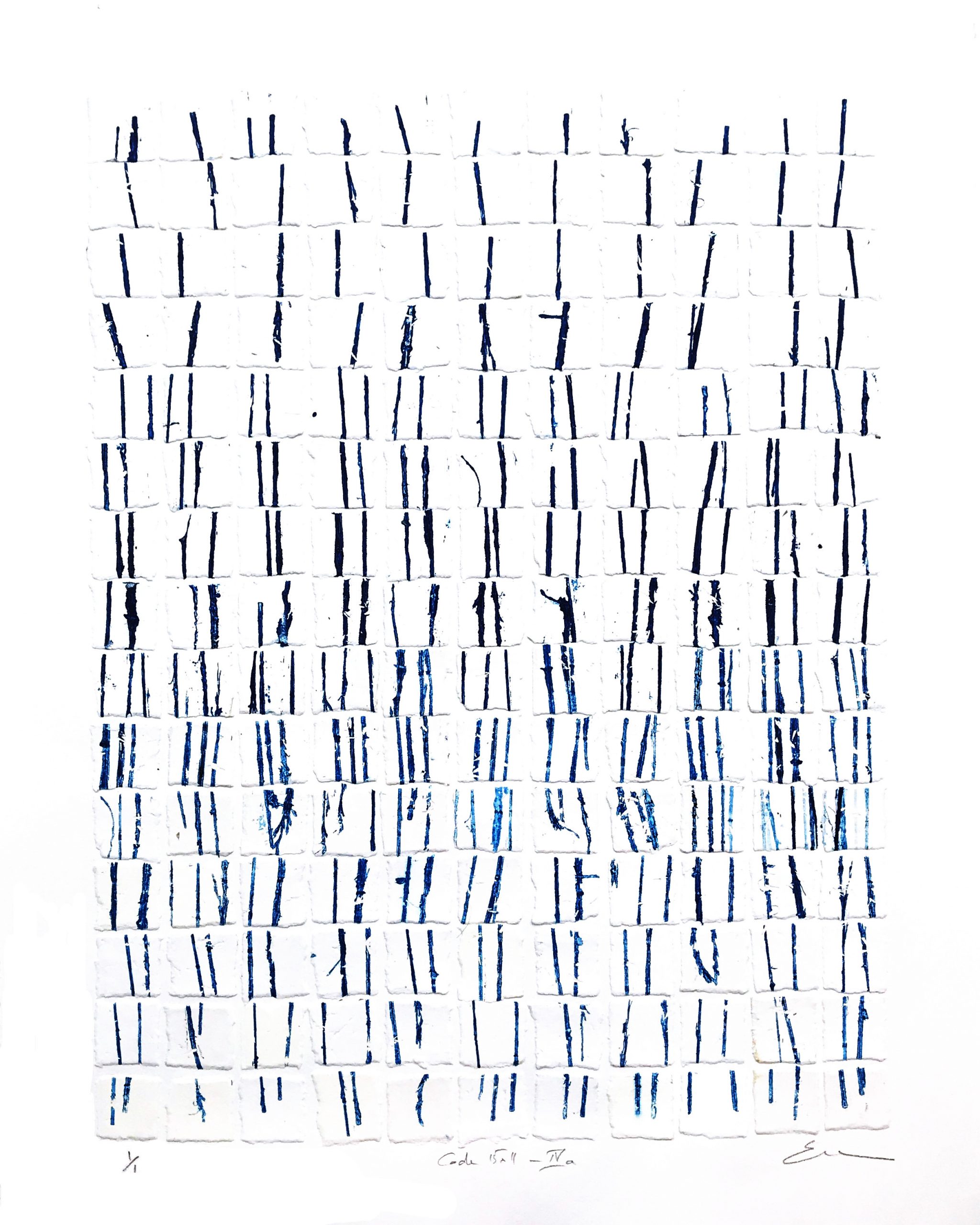 Code 15x11 IVa, Monotype Collage 2020, 50x40cm, Emmanuel MONZIES