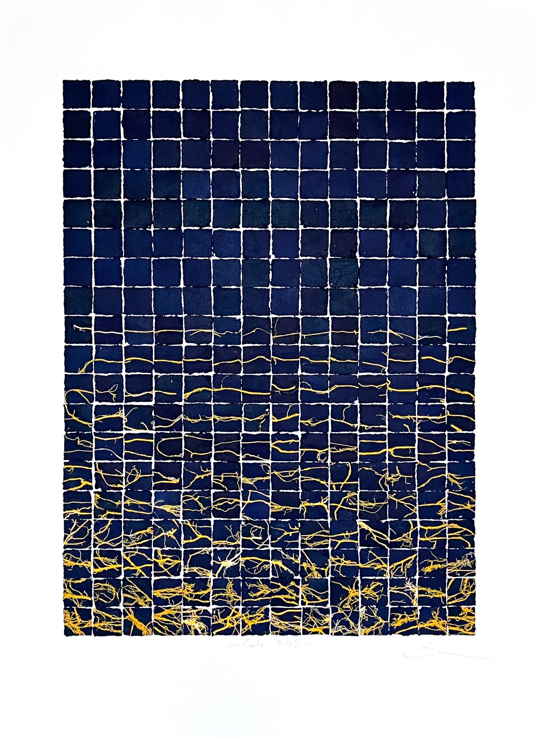 Code 19x14 II, Monotype Collage 2025, 70 x 50 cm, Emmanuel Monzies